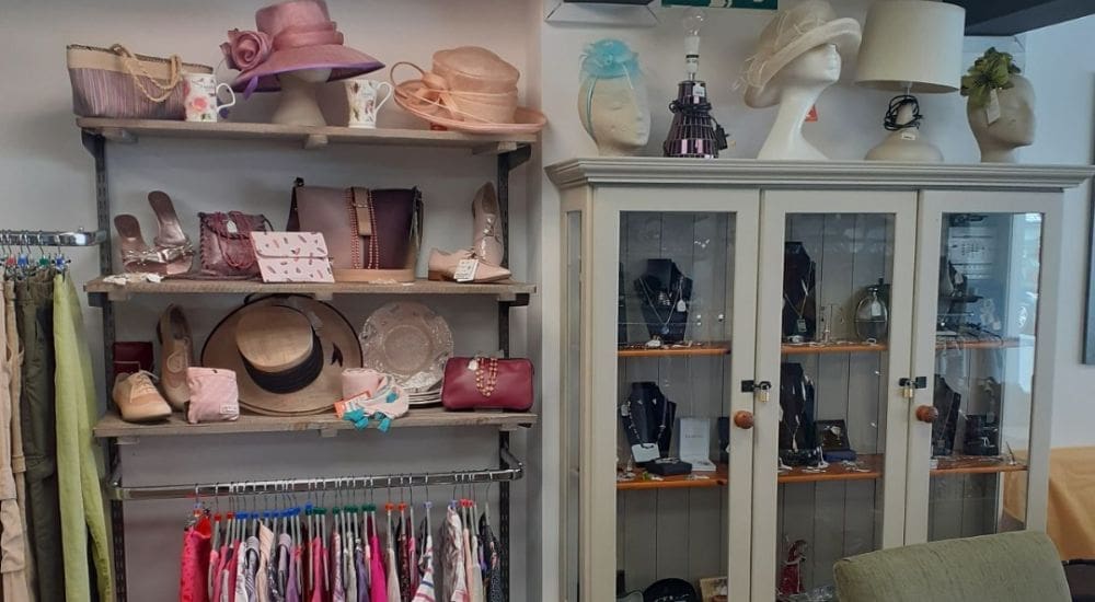 Amersham shop interior with hat mannequins and cabinet