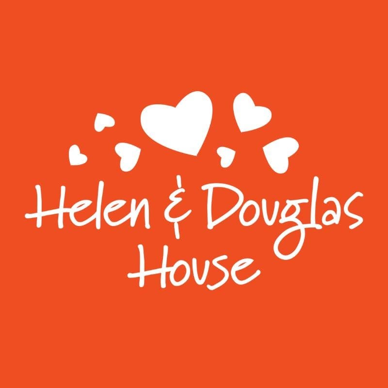 helen and douglas logo on the teal background