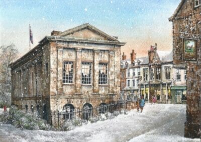 Chipping Norton in Winter, a view towards the Town Hall - Helen & Douglas House Charity Christmas cards