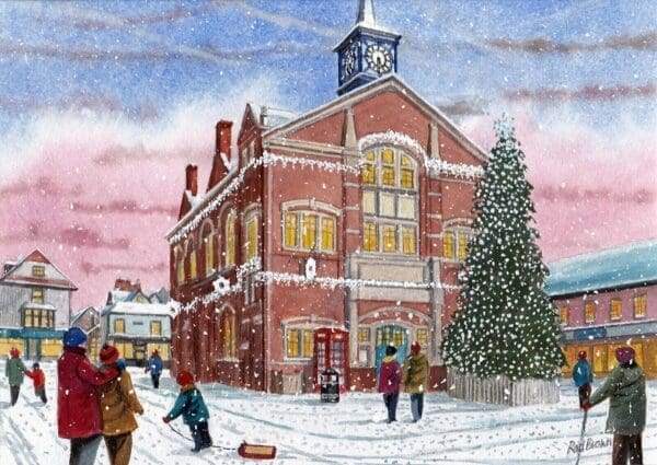 Thame in Winter, a view Thame including the Town Hall – Helen & Douglas House Charity Christmas cards